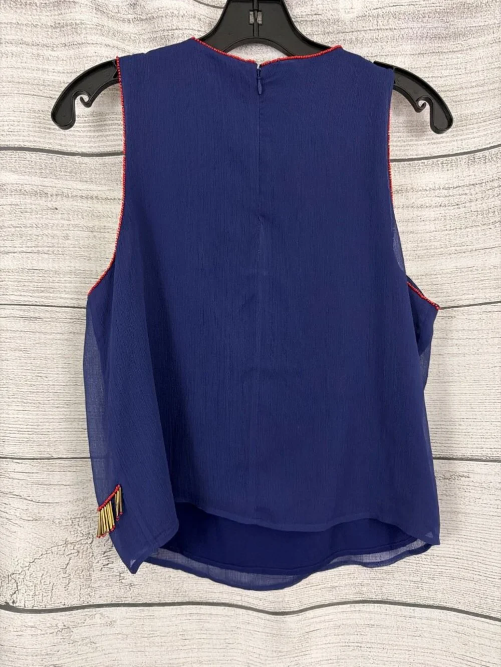 NWT Sam Edelman Bohemian Rhapsody Metallic Sequined Sleeveless Blouse Size M